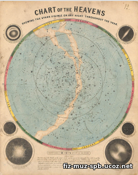 Карта небес, отражающая звезды, видимые в любую ночь в течение всего года